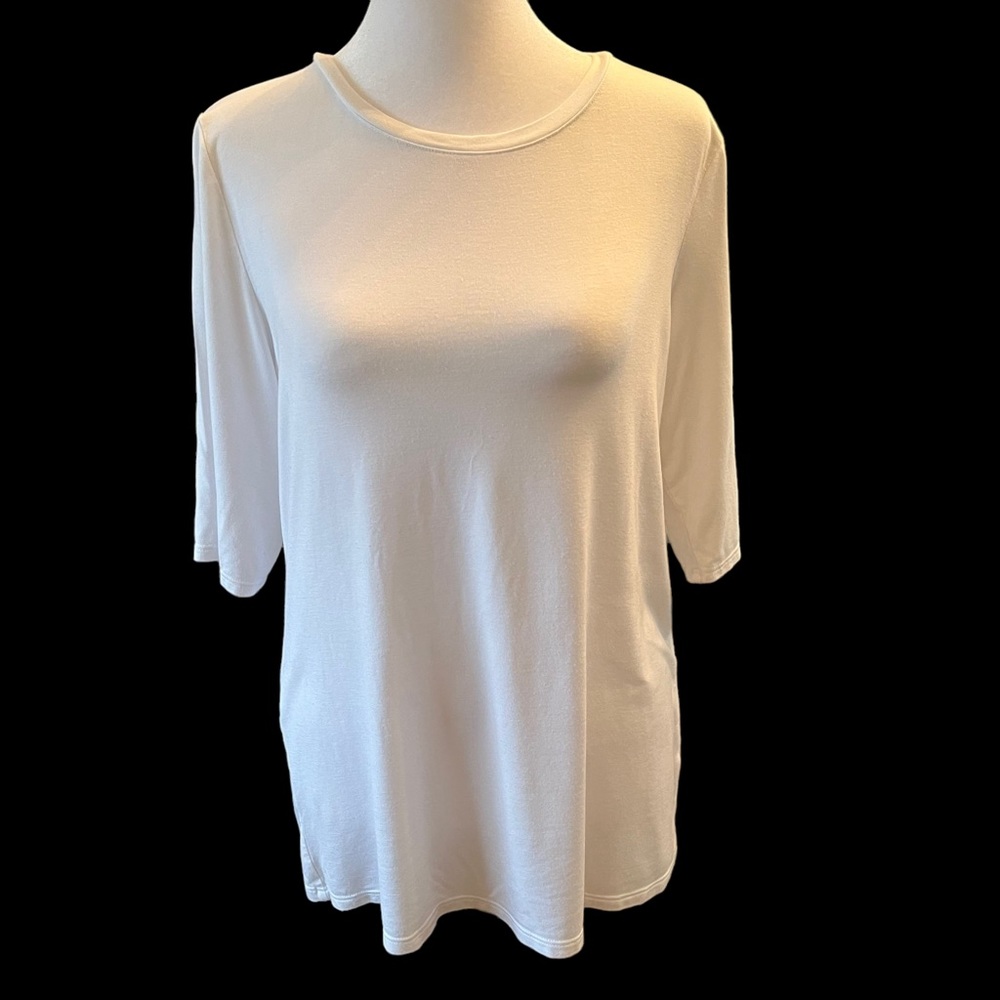 Nine West size M Soft Spun stretchy 3/4 length sleeve t-shirt Great Basic